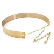 Load image into Gallery viewer, Shiny Women Metal Belt Luxurious Gold Dress Chain Belts Elegant Polished Adjustable Metal Mirror Waist Belt

