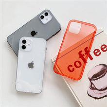 Load image into Gallery viewer, Shockproof Bumper Cover Anti-Scratch Protective Slim Thin Phone Case for iPhone Candy Color Transparent Silicone Phone Case For iPhone 14 12 13 Mini 14 Pro Max Clear Soft Cover

