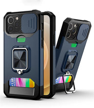 Load image into Gallery viewer, Shockproof Camera Cover &amp; Kickstand  Heavy Duty Protective Case Suitable For iPhone 14 Pro Max Card Push Anti-fall Mobile Phone Case iPhone 13 12 11 Pro Max Ring Protective Cover
