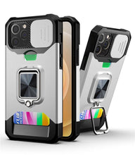 Load image into Gallery viewer, Shockproof Camera Cover &amp; Kickstand  Heavy Duty Protective Case Suitable For iPhone 14 Pro Max Card Push Anti-fall Mobile Phone Case iPhone 13 12 11 Pro Max Ring Protective Cover
