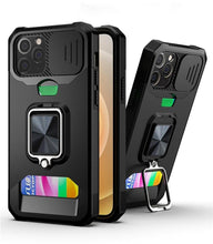 Load image into Gallery viewer, Shockproof Camera Cover &amp; Kickstand  Heavy Duty Protective Case Suitable For iPhone 14 Pro Max Card Push Anti-fall Mobile Phone Case iPhone 13 12 11 Pro Max Ring Protective Cover
