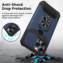 Load image into Gallery viewer, Shockproof Camera Cover &amp; Kickstand  Heavy Duty Protective Case Suitable For iPhone 14 Pro Max Card Push Anti-fall Mobile Phone Case iPhone 13 12 11 Pro Max Ring Protective Cover
