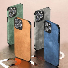 Load image into Gallery viewer, Shockproof Leather Texture Case For iPhone  8 7 Plus Soft Silicone Bumper Camera Protection Phone Cover Luxury Elegant PU Leather Flexible Bumper Non-Slip Grip Shockproof Full Body Protective Cover
