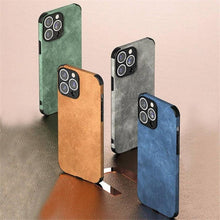 Load image into Gallery viewer, Shockproof Leather Texture Case For iPhone  8 7 Plus Soft Silicone Bumper Camera Protection Phone Cover Luxury Elegant PU Leather Flexible Bumper Non-Slip Grip Shockproof Full Body Protective Cover
