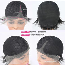 Load image into Gallery viewer, Short Bob Wig Pixie Cut Wig Straight Human Hair Wigs T Part Transparent Lace Wig For Women Pre plucked Hairline Human Hair Wig For Black Women Gifts for Girlfriends
