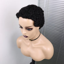Load image into Gallery viewer, Short Curly Hair Wigs Pixie Cut Brazilian Human Hair For Black Women Natural Black 150% Density Glueless Afro Kinky Curly Human Hair Wig For Black Women Gifts for Girlfriends

