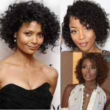 Load image into Gallery viewer, Short Kinky Curly Human Hair Wig Afro Short Wigs Pixie Cut Wig Human Hair No Lace Front Natural Brazilian Hair Pixie Wigs For For Black Women Gifts for Girlfriends
