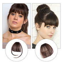 Load image into Gallery viewer, Short Synthetic Bangs Heat Resistant Hairpieces Hair Women Natural Short Fake Hair Air Bangs Hair Clips For Extensions Natural Flat Neat Bangs With Temples For Women One Piece Hairpiece
