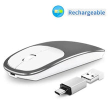 Load image into Gallery viewer, Silent White Slim 2.4G Wireless Rechargeable USB Portable Mouse Ultra Thin 1600DPI  Noiseless Ergonomic Mice For Laptop
