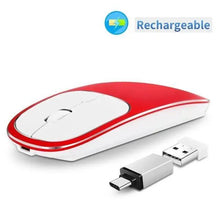 Load image into Gallery viewer, Silent White Slim 2.4G Wireless Rechargeable USB Portable Mouse Ultra Thin 1600DPI  Noiseless Ergonomic Mice For Laptop
