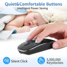 Load image into Gallery viewer, Silent White Slim 2.4G Wireless Rechargeable USB Portable Mouse Ultra Thin 1600DPI  Noiseless Ergonomic Mice For Laptop

