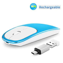Load image into Gallery viewer, Silent White Slim 2.4G Wireless Rechargeable USB Portable Mouse Ultra Thin 1600DPI  Noiseless Ergonomic Mice For Laptop
