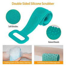 Load image into Gallery viewer, Silicone Back Scrubber Belt for Shower Exfoliating Foaming Body
