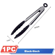 Load image into Gallery viewer, Silicone BBQ Grilling Tong Kitchen Cooking Salad BBQ  Serving Tong Non-Stick Barbecue Clip Clamp Stainless Steel Tools Gadgets Silicone BBQ Grilling Tong Kitchen Cooking Salad BBQ Serving Tong Non-Stick Barbecue Clip Clamp Stainless Steel Tools

