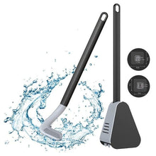 Load image into Gallery viewer, Silicone Bristles Toilet Brush And Holder For Bathroom Storage And Organization Compact Wall Hang Cleaning Kit Accessories Silicone Toilet Brush With Holder Bathroom Toilet Bowl Brush Set Non-Slip Handle Wall Mounted Floor Standing
