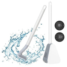 Load image into Gallery viewer, Silicone Bristles Toilet Brush And Holder For Bathroom Storage And Organization Compact Wall Hang Cleaning Kit Accessories Silicone Toilet Brush With Holder Bathroom Toilet Bowl Brush Set Non-Slip Handle Wall Mounted Floor Standing
