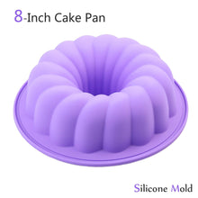 Load image into Gallery viewer, Silicone Cake Mold Large Cake Pan Food Grade Silicone Mold Non-stick Round For Jelly Gelatin Birthday Party Bread Top-Level Silicone Cake Mold Fluted Tube Cake Pan For Jelly
