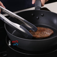 Load image into Gallery viewer, Silicone Food Tongs for Cooking Stainless Steel Kitchen Tongs One-Hand Operation Non-Slip Salad Food Tong Grill BBQ Accessories Soft-Touch Handle Silicone Tipped Food Grill For BBQ Cooking Tongs
