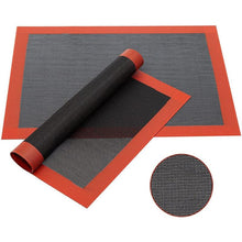 Load image into Gallery viewer, Silicone Grill Mat 30X40cm Baking Mat Breathable BBQ Cookie Bread Mat Oven Microwave High Temperature Baking Kitchen Tools  Silicone Baking Mat Sheet Non-Slip Washable Reusable Baking Mat Washable Reusable Non-Stick Mat Liner For BBQ Black Mat For BBQ
