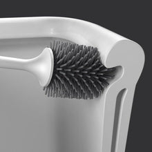 Load image into Gallery viewer, Silicone Head Toilet Brush Quick Draining Clean Tool Wall-Mount  Floor-Standing Cleaning Brush Bathroom Accessories Toilet Brush And Holder Toilet Bowl Brush With Stainless Steel Handle Durable Bristles
