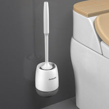 Load image into Gallery viewer, Silicone Head Toilet Brush Quick Draining Clean Tool Wall-Mount  Floor-Standing Cleaning Brush Bathroom Accessories Toilet Brush And Holder Toilet Bowl Brush With Stainless Steel Handle Durable Bristles
