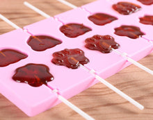 Load image into Gallery viewer, Silicone Lollipop Molds Chocolate And Candy Molds Cake Mold Variety Shapes Cake Pastry Decorating Form Silicone Bakeware Silicone Lollipop Mold Shape Of Swirl Heart Bunny Star Butterfly Little Bear Flower Sucker Molds Chocolate Hard Candy Molds
