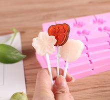 Load image into Gallery viewer, Silicone Lollipop Molds Chocolate And Candy Molds Cake Mold Variety Shapes Cake Pastry Decorating Form Silicone Bakeware Silicone Lollipop Mold Shape Of Swirl Heart Bunny Star Butterfly Little Bear Flower Sucker Molds Chocolate Hard Candy Molds
