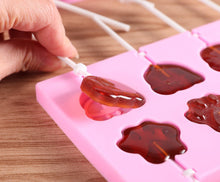 Load image into Gallery viewer, Silicone Lollipop Molds Chocolate And Candy Molds Cake Mold Variety Shapes Cake Pastry Decorating Form Silicone Bakeware Silicone Lollipop Mold Shape Of Swirl Heart Bunny Star Butterfly Little Bear Flower Sucker Molds Chocolate Hard Candy Molds
