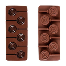 Load image into Gallery viewer, Silicone Lollipop Molds Chocolate And Candy Molds Cake Mold Variety Shapes Cake Pastry Decorating Form Silicone Bakeware Silicone Lollipop Mold Shape Of Swirl Heart Bunny Star Butterfly Little Bear Flower Sucker Molds Chocolate Hard Candy Molds
