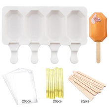 Load image into Gallery viewer, Silicone Mold Baking Pan Ice Cream Molds For Cake Popsicle Chocolate Pastry And Bakery Kitchen Tools Accessories 4 Cavities Homemade Cake Pop Mold Cake Pop Maker Ice Pop Mold

