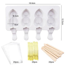 Load image into Gallery viewer, Silicone Mold Baking Pan Ice Cream Molds For Cake Popsicle Chocolate Pastry And Bakery Kitchen Tools Accessories 4 Cavities Homemade Cake Pop Mold Cake Pop Maker Ice Pop Mold
