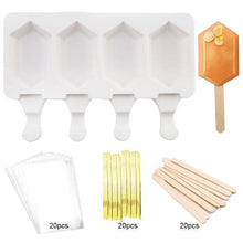 Load image into Gallery viewer, Silicone Mold Baking Pan Ice Cream Molds For Cake Popsicle Chocolate Pastry And Bakery Kitchen Tools Accessories 4 Cavities Homemade Cake Pop Mold Cake Pop Maker Ice Pop Mold
