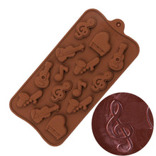 Load image into Gallery viewer, Silicone Mold Chocolate Baking Musical Instruments Notes Non-stick For Chocolate Candy Reusable Cake Decoration Resin Tools Musical Instruments Musical Note Cake Silicone Mold
