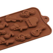 Load image into Gallery viewer, Silicone Mold Chocolate Baking Musical Instruments Notes Non-stick For Chocolate Candy Reusable Cake Decoration Resin Tools Musical Instruments Musical Note Cake Silicone Mold
