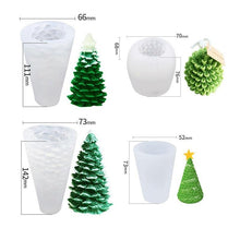 Load image into Gallery viewer, Silicone Mould Christmas Tree Shaped Cake Mold Decoration Tools Candle Mold Baking Tool Home Decoration For Christmas Party 3D Tree Shaped Candle Silicone Mold 4Pcs Different Xmas Pine Molds

