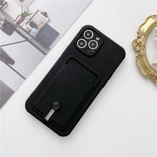 Load image into Gallery viewer, Silicone Pink Wallet Card Holder Phone Case For Iphone 14 13 12 Pro Max Fashion Shockproof Lens Protection Cover Soft Silicone Wallet Card Holder Cover For Iphone
