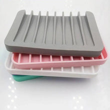 Load image into Gallery viewer, Silicone Soap Holder Flexible Soap Dish Plate Holder Tray Soapbox Container Storage For Bathroom Kitchen Soap Dish for Shower Waterfall Soap Holder Soap Tray Soap Saver Drainer Flexible Silicone for Shower Bathroom Kitchen Counter Top Keep Soap Bars Dry
