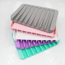 Load image into Gallery viewer, Silicone Soap Holder Flexible Soap Dish Plate Holder Tray Soapbox Container Storage For Bathroom Kitchen Soap Dish for Shower Waterfall Soap Holder Soap Tray Soap Saver Drainer Flexible Silicone for Shower Bathroom Kitchen Counter Top Keep Soap Bars Dry
