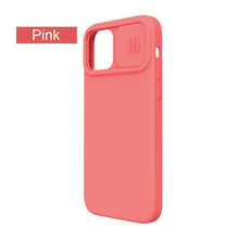 Load image into Gallery viewer, Silicone Soft Slim Cover Shockproof Full Protective Anti Scratch Case For iPhone 14 Pro Max Case Silicone Soft Case For iPhone 13 Pro Slide Camera Protect Privacy Cover for iPhone 12
