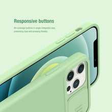 Load image into Gallery viewer, Silicone Soft Slim Cover Shockproof Full Protective Anti Scratch Case For iPhone 14 Pro Max Case Silicone Soft Case For iPhone 13 Pro Slide Camera Protect Privacy Cover for iPhone 12
