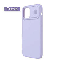 Load image into Gallery viewer, Silicone Soft Slim Cover Shockproof Full Protective Anti Scratch Case For iPhone 14 Pro Max Case Silicone Soft Case For iPhone 13 Pro Slide Camera Protect Privacy Cover for iPhone 12
