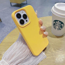 Load image into Gallery viewer, Silicone Soft Thick Protective Rubber Phone Basic Case For iPhone 14 13 Pro Max Case Luxury Silicone Phone Case for iPhone Solid Color Classic Camera Protection Case
