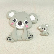 Load image into Gallery viewer, Silicone Teether Animal Koala Baby Teether Pendant Food Grade BPA Free Baby Teething Chew Charms Silicone Beads Toy

