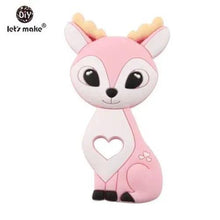 Load image into Gallery viewer, Silicone Teether Rodent Cartoon Animals 1pc Food Grade Silicone Pandents,  Teething Toys For Teeth Tiny Rod Baby Teethers Gift
