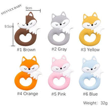 Load image into Gallery viewer, Silicone Teether Rodent Cartoon Animals 1pc Food Grade Silicone Pandents,  Teething Toys For Teeth Tiny Rod Baby Teethers Gift
