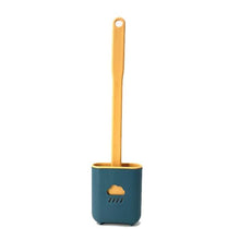 Load image into Gallery viewer, Silicone Toilet Brush Cleaner Toilet Brush With Holder Flat Head Flexible Soft Bristles Brush Bathroom Accessory Gap Cleaning Toilet Brush Wall Mounting Toilet Brush No-Slip Long Handle Soft Silicone Bristle Toilet Corner Cleaner
