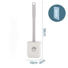 Load image into Gallery viewer, Silicone Toilet Brush Cleaner Toilet Brush With Holder Flat Head Flexible Soft Bristles Brush Bathroom Accessory Gap Cleaning Toilet Brush Wall Mounting Toilet Brush No-Slip Long Handle Soft Silicone Bristle Toilet Corner Cleaner
