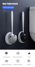 Load image into Gallery viewer, Silicone Toilet Brush For Accessories Drainable Toilet Brush Wall-Mounted Cleaning Tools Home Bathroom Accessories Sets Toilet Brushes And Holder For Bathroom Deep Cleaning Quick Drying Wall Mounted Set Soft Bristled cleaner No-Slip
