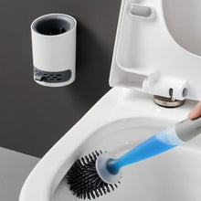 Load image into Gallery viewer, Silicone Toilet Brush Wall-Mounted Cleaning Tools Refill Liquid No Dead Corners Toilet Brush Home Bathroom Accessories Set  Toilet Brush And Holder Set Toilet Bowl Brush With Caddy Bathroom Stiff Bristles Toilet Scrub Brush
