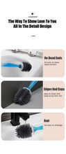 Load image into Gallery viewer, Silicone Toilet Brush Wall-Mounted Cleaning Tools Refill Liquid No Dead Corners Toilet Brush Home Bathroom Accessories Set  Toilet Brush And Holder Set Toilet Bowl Brush With Caddy Bathroom Stiff Bristles Toilet Scrub Brush

